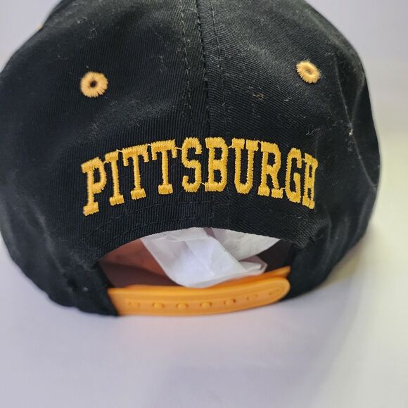 Top Level Baseball Cap Pittsburgh Black And Yellow Snapback Flat Brim - Picture 3 of 7